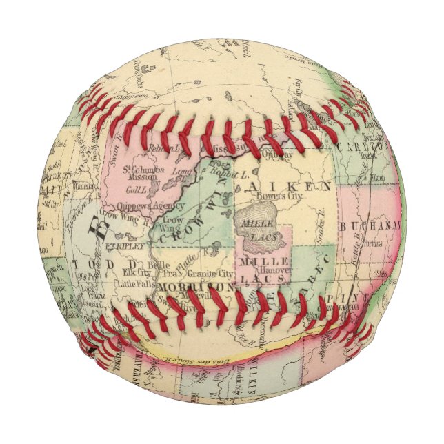 Balle De Baseball Carte du Minnesota par Mitchell (Devant)