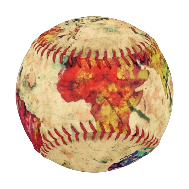 Balle De Baseball carte du monde vintage (Devant)
