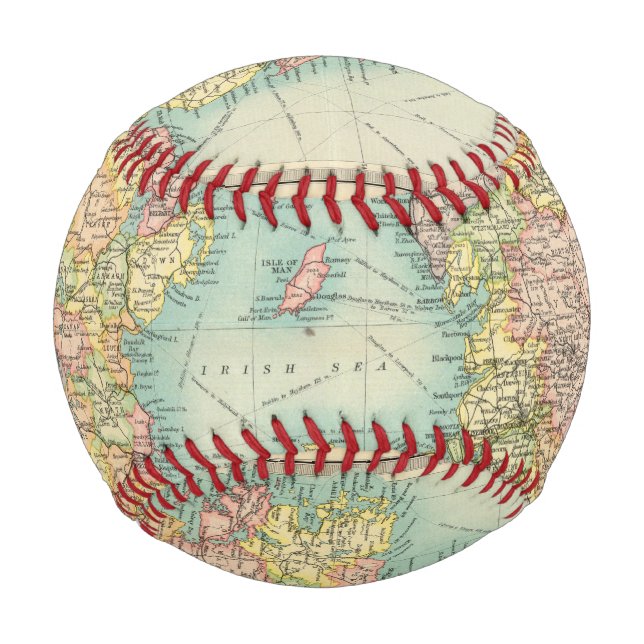 Balle De Baseball Carte politique des îles britanniques (Devant)