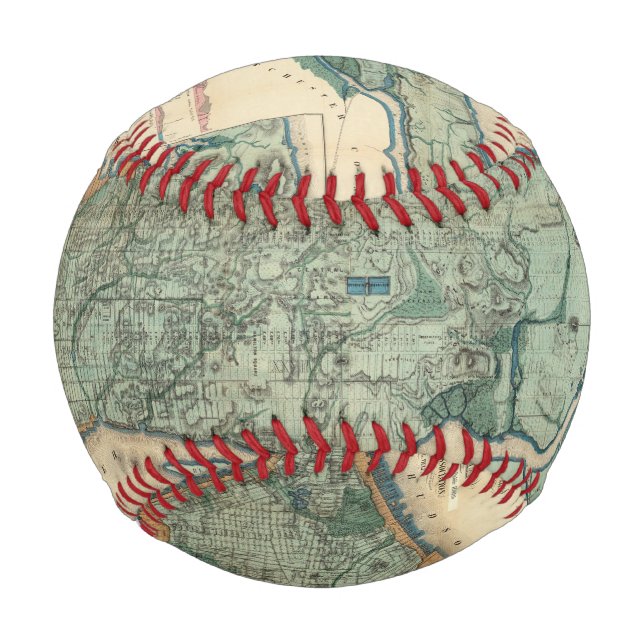Balle De Baseball Carte sanitaire et topographique de New York (Devant)