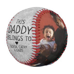 Balle De Baseball Ce papa appartient à la Fête des pères gris argent