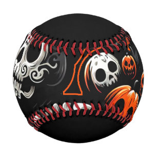 Balle De Baseball Chat éffrayant et Citrouille