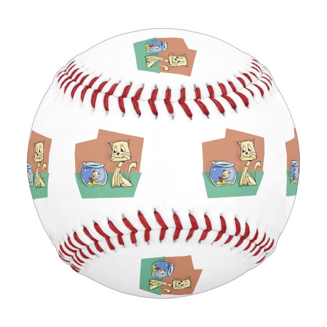 Balle De Baseball Chat et cuvette de poisson (Devant)