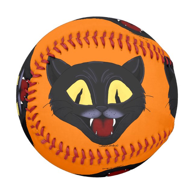 Balle De Baseball Chat noir Halloween (Dos Droite)