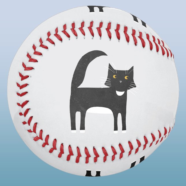 Balle De Baseball Chat Tuxedo noir et blanc (Fun black and white Tuxedo cat baseball for animal and pet lovers)