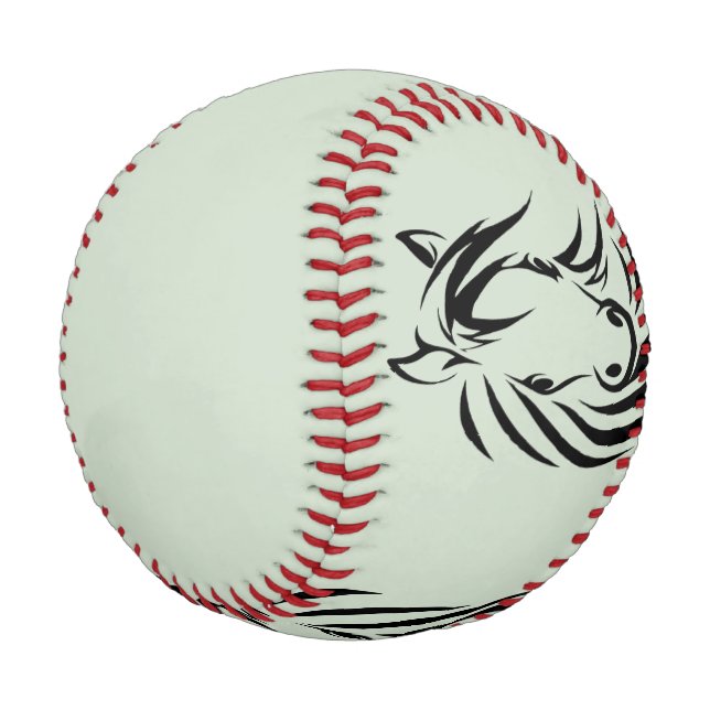 Balle De Baseball Cheval noir sur vert (Angle)