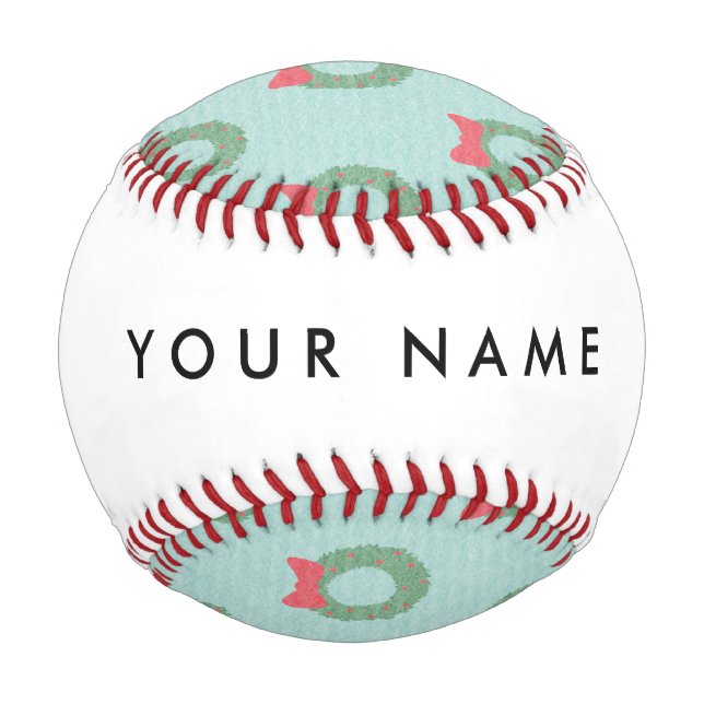 Balle De Baseball Chic Motif de couronne de Noël (Devant)