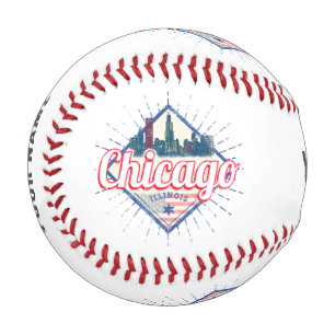 Balle De Baseball Chicago Illinois États-Unis Retro Skyline États-Un