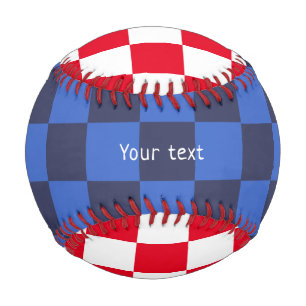 Balle De Baseball Chiffres géométriques croates rouges modernes