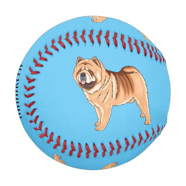 Balle De Baseball Chow Chow dog cartoon (Devant Gauche)
