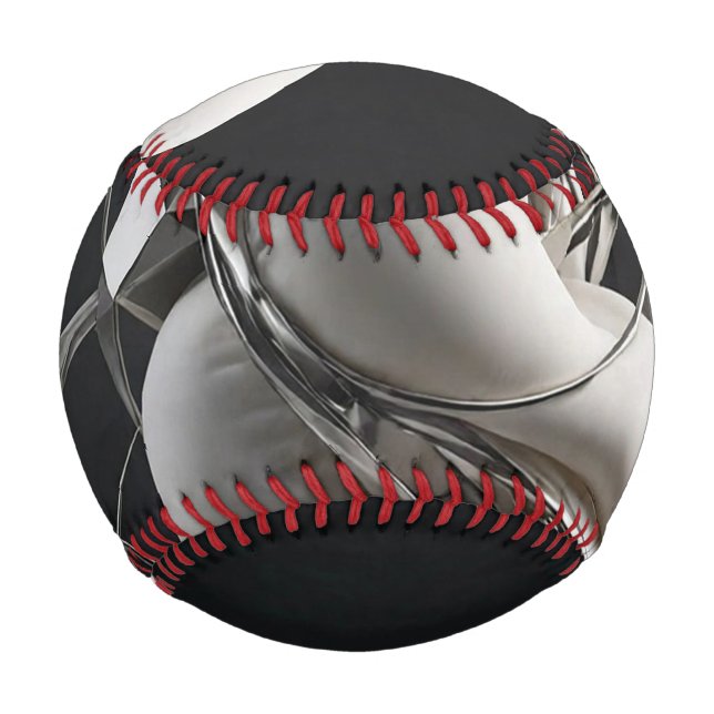 Balle De Baseball Chrome Liquide - Métal Argent Miroir (Devant)