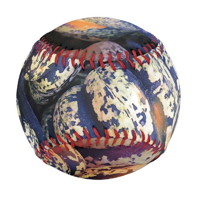 Balle De Baseball Citrouilles rayées rustiques (Devant)