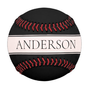 Balle De Baseball Clair rose pâle Bleu Bande et Élégant Texte modifi