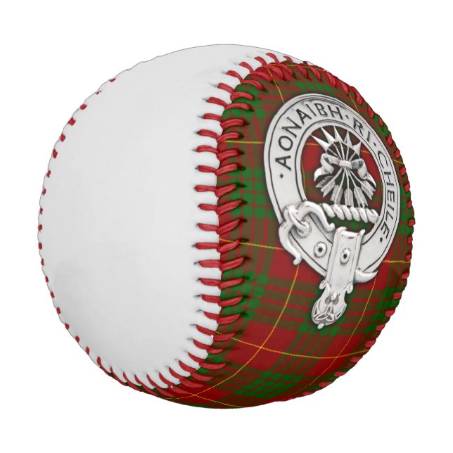 Balle De Baseball Clan Cameron Crest & Tartan (Angle)