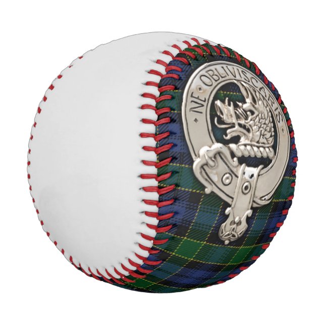 Balle De Baseball Clan Campbell Crest et Breadalbane Tartan (Angle)