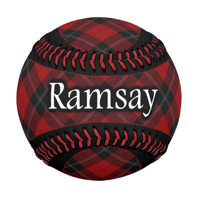 Balle De Baseball Clan Ramsay Scottish Red Tartan Baseball (Devant)