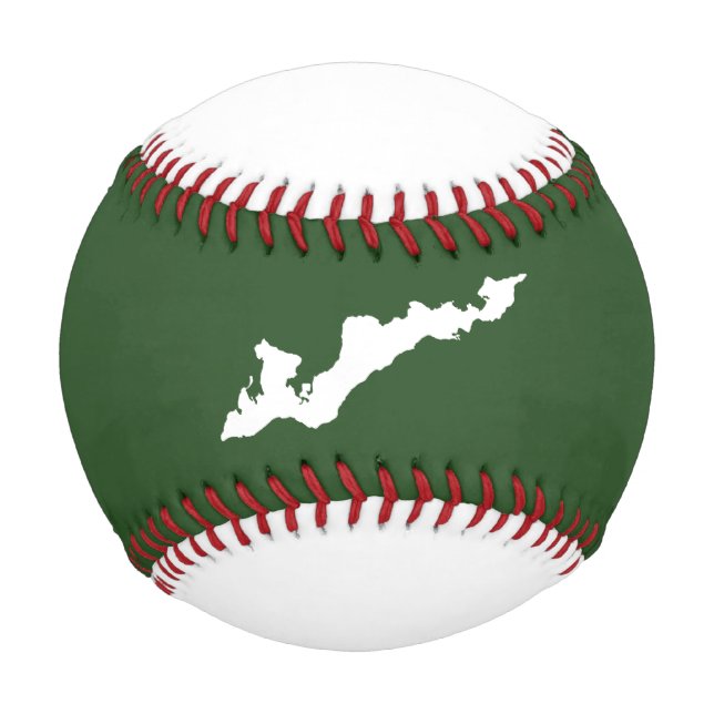 Balle De Baseball Classic Fishers Island Logo Baseball - Blanc/Vert (Devant)