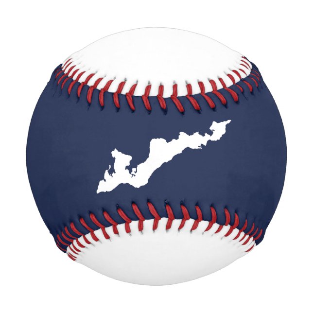 Balle De Baseball Classic Fishers Island Logo Baseball - White/Navy (Devant)