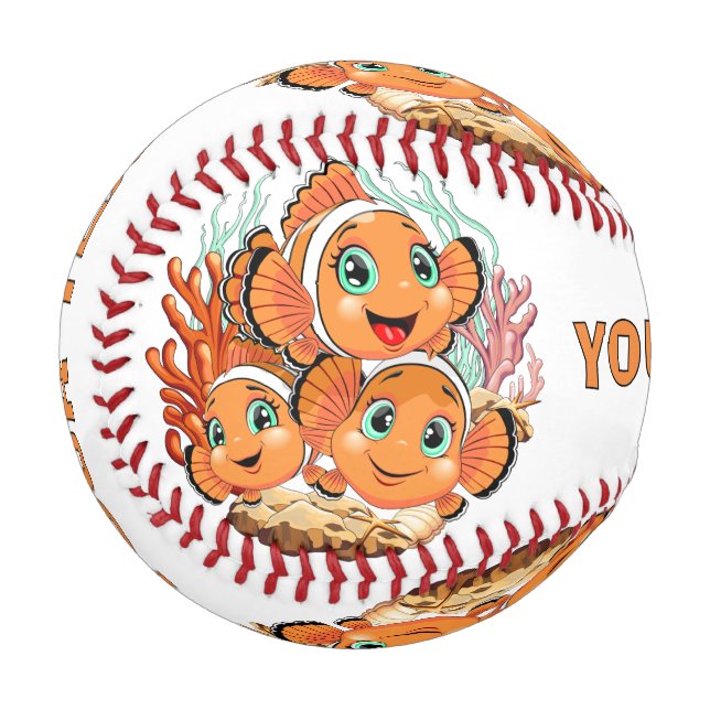 Balle De Baseball Clown fish Cartoon cute Family Underwater (Devant Gauche)