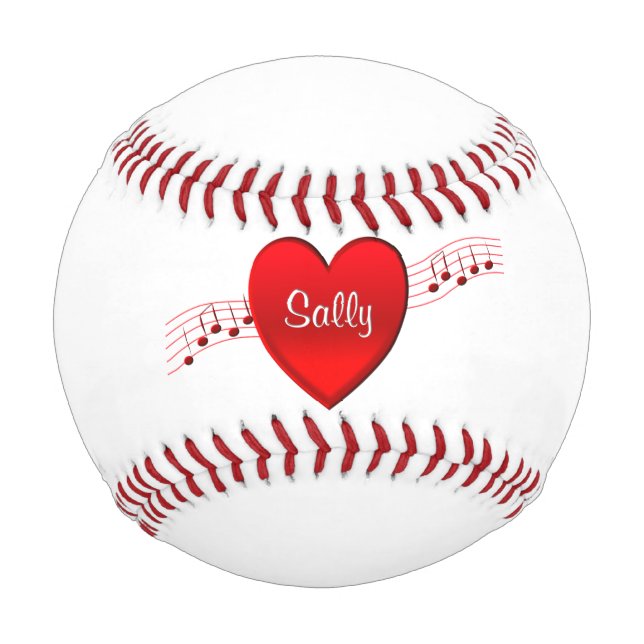 Balle De Baseball Coeur et musique (Devant)