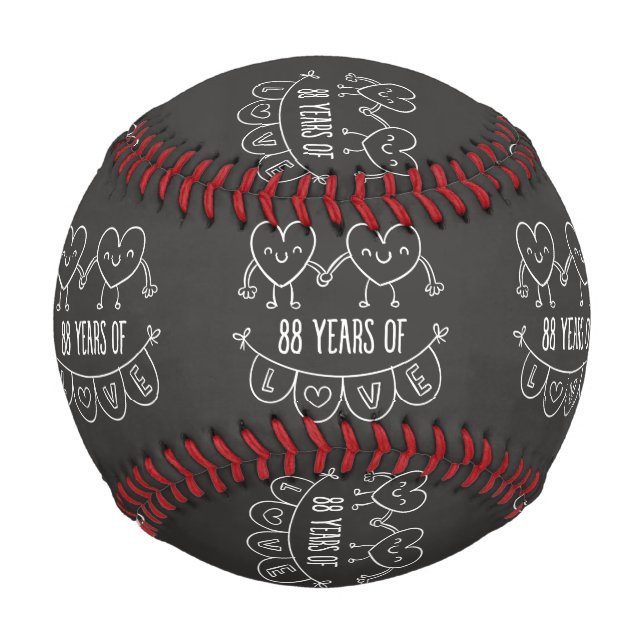Balle De Baseball Coeurs de calèche-cadeaux du 88e anniversaire (Devant)