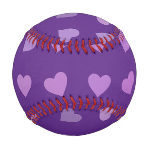 BALLE DE BASEBALL COEURS PASTEL PURPLE
