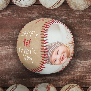Balle De Baseball Collage de photos de script rustique de la 1ère fê