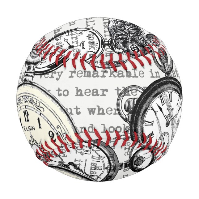 Balle De Baseball Collage Montre de Goût Victorien Alice au Pays des (Devant)