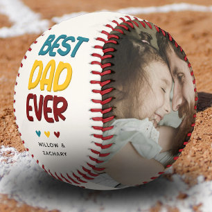 Balle De Baseball Collage photo 'Meilleur papa jamais' ambiance Rétr