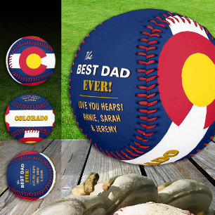 Balle De Baseball Colorado Meilleur Papa, Drapeau patriotique USA, C