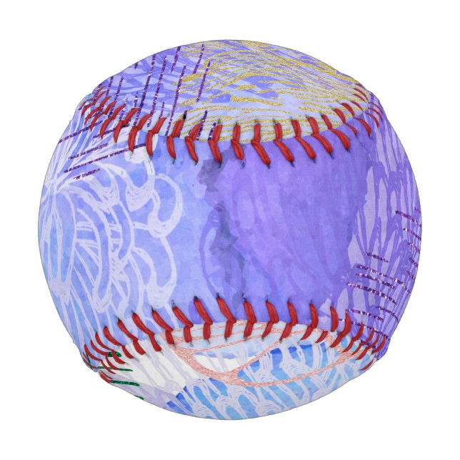 Balle De Baseball Conception abstraite violette (Devant)