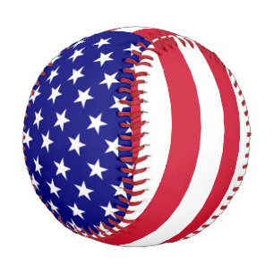Balle De Baseball Conception de baseball Étoiles et Bandes Patriotiq