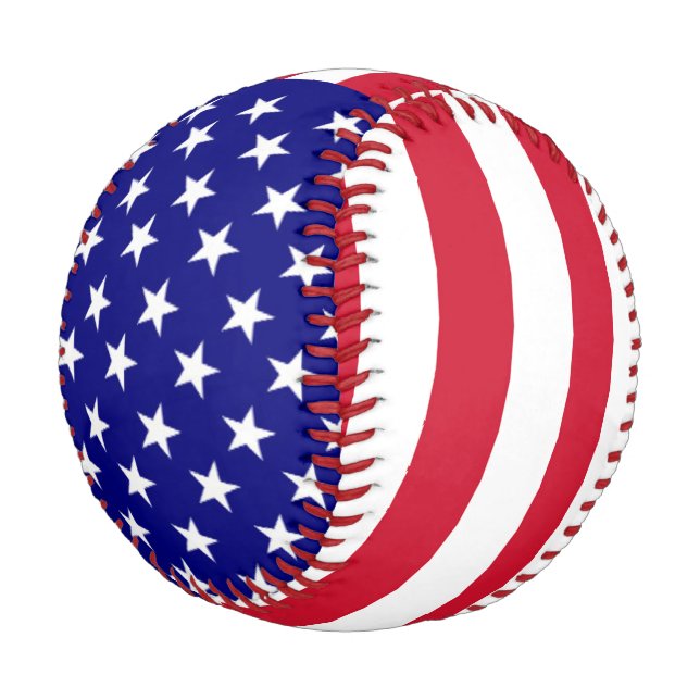 Balle De Baseball Conception de baseball Étoiles et Bandes Patriotiq (Angle)