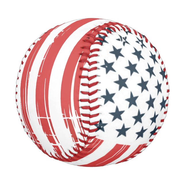 Balle De Baseball Conception de baseball Étoiles et Bandes Patriotiq (Angle)