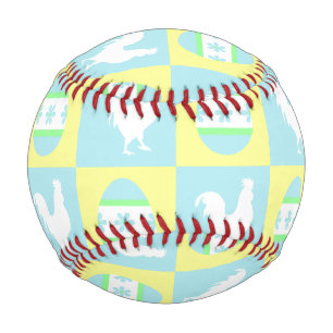 Balle De Baseball Cool Pâques Checkerboard Motifs Coq oeufs