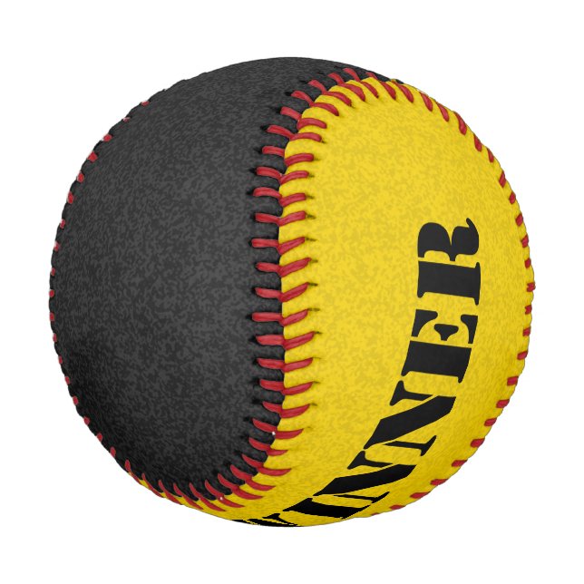 Balle De Baseball Couleur seule - noir et jaune foncé (Angle)