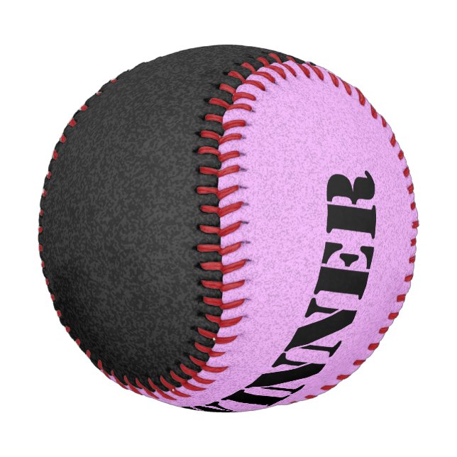 Balle De Baseball Couleur seule - noir et rose clair (Angle)