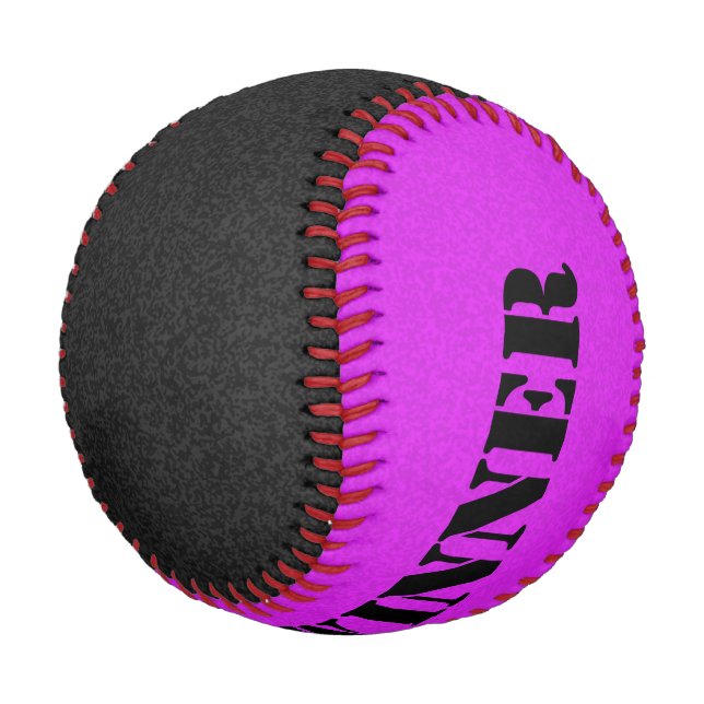 Balle De Baseball Couleur seule - noir et rose foncé (Angle)