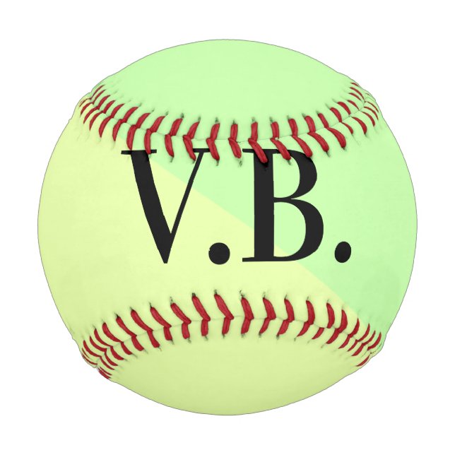 Balle De Baseball Couleur unie simple ajouter nom texte monogramme j (Devant)