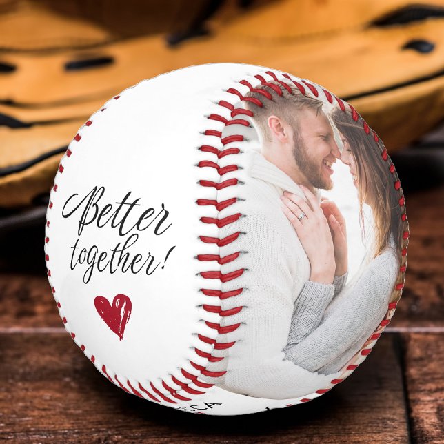 Balle De Baseball Couple Script photo Mieux Ensemble Valentine (Couples Photo Script Better Together Valentine Baseball)