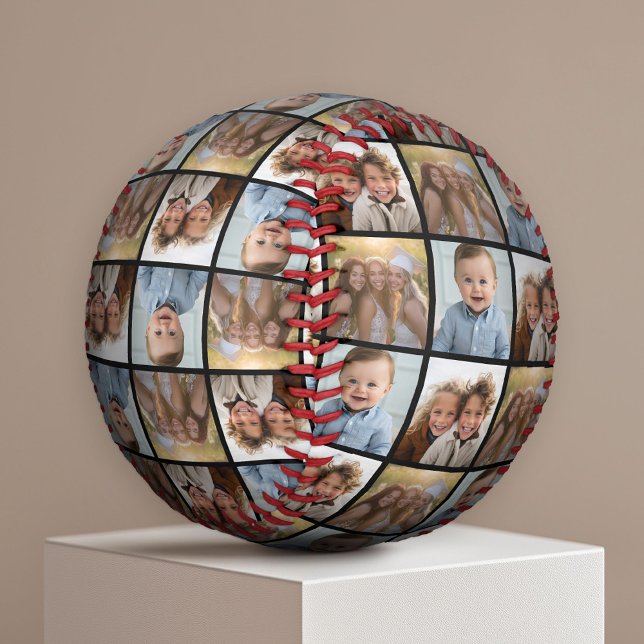 Balle De Baseball Créer un collage photo personnalisé avec 3 photos  (Custom Photo Baseball)