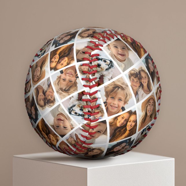 Balle De Baseball Créer un collage photo personnalisé de 8 - Forme d (Custom Photo Baseball)