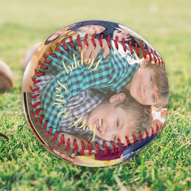 Balle De Baseball Créer un texte photo personnalisé de Fête des père (Create Custom Personalized Fathers Day Photo Text Baseball)