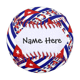Balle De Baseball Cuba et drapeau cubain bleu foncé en mosaïque avec
