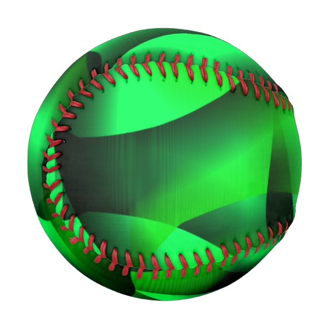 Balle De Baseball Curling vert citron vert et noir, avec un peu d'om (Devant Gauche)