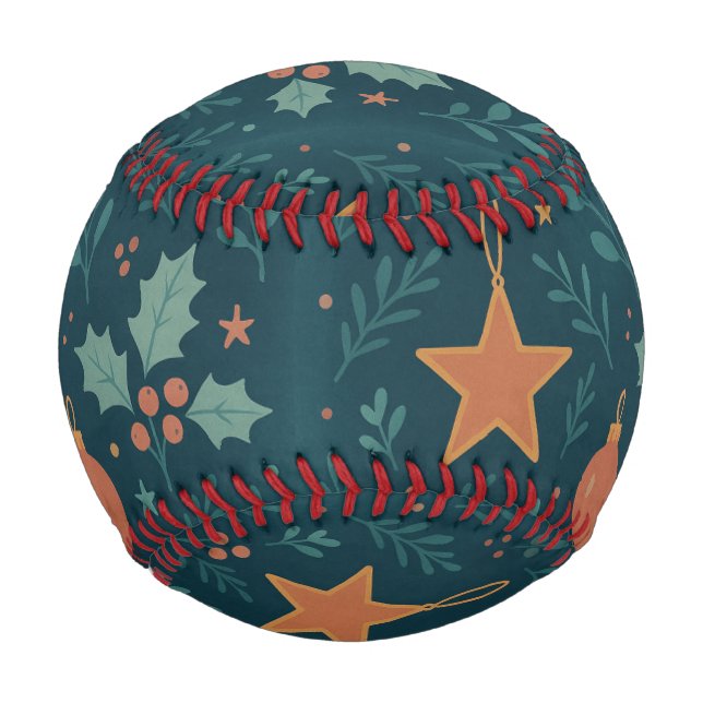 Balle De Baseball Custom Modern Christmas 2026 Baseball - Festive (Devant)