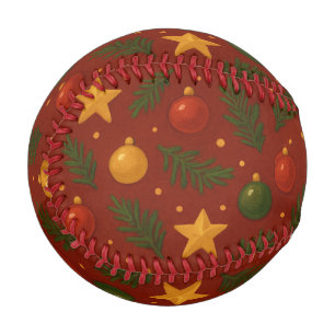 Balle De Baseball Custom Red Christmas - Festive cadeau de vacances
