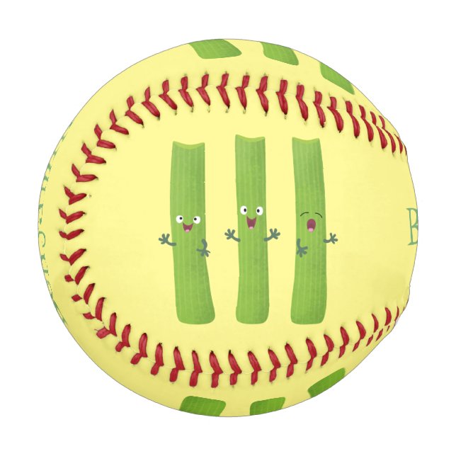 Balle De Baseball Cute céleri bâtons trio caricature légumes (Devant Gauche)