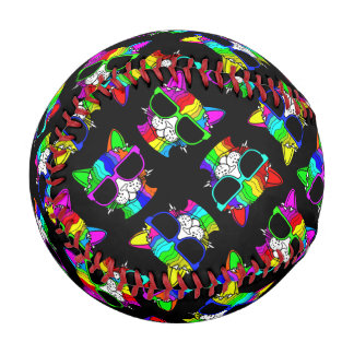 Balle De Baseball CUTE Crazy Colorful Cool Rainbow Cats  