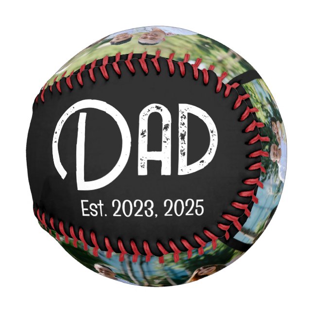 Balle De Baseball Dad Established Grunge Text Black 3 Photo (Dos Gauche)